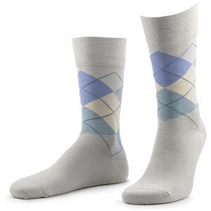 Мужские носки Sergio di Calze, 1 пара, классические, усиленная пятка, размер 29, серый, голубой