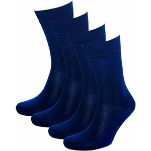 Мужские носки STATUS, 4 пары, классические, антибактериальные свойства, быстросохнущие, вязаные, износостойкие, усиленная пятка, размер 31, синий