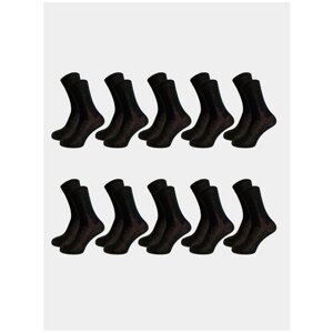 Мужские носки ТУЛЬСКИЙ ТРИКОТАЖ, 10 пар, классические, ослабленная резинка, вязаные, размер 47/48, черный