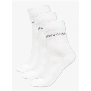 Мужские носки Великоросс, 3 пары, 3 уп., классические, размер 29, белый