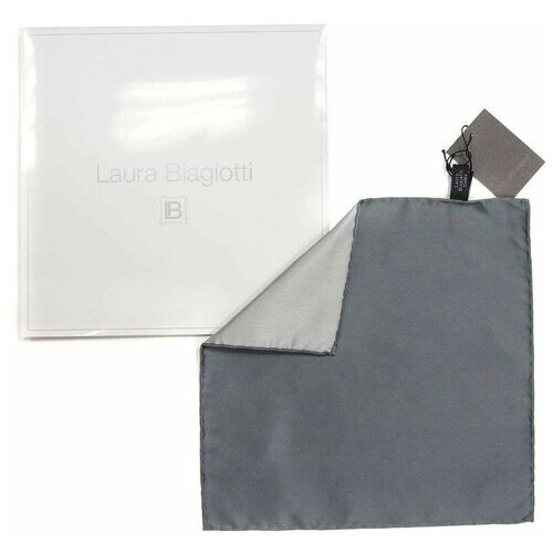Нагрудный платок Laura Biagiotti, натуральный шелк, однотонный, серый