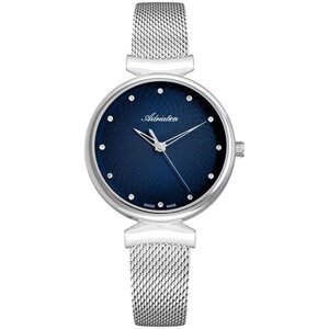 Наручные часы Adriatica Швейцарские наручные часы Adriatica A3748.5145Q, серебряный, синий