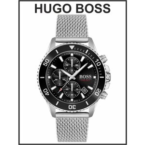 Наручные часы BOSS Admiral Мужские наручные часы Hugo Boss кварцевые оригинальные, серебряный, черный