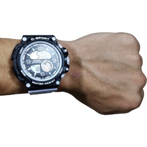 Наручные часы Brand Часы наручные электронные чёрный "C-Sport DZH", белый, черный
