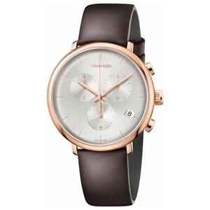 Наручные часы CALVIN KLEIN High Noon Швейцарские наручные часы Calvin Klein K8M276G6 с хронографом, коричневый