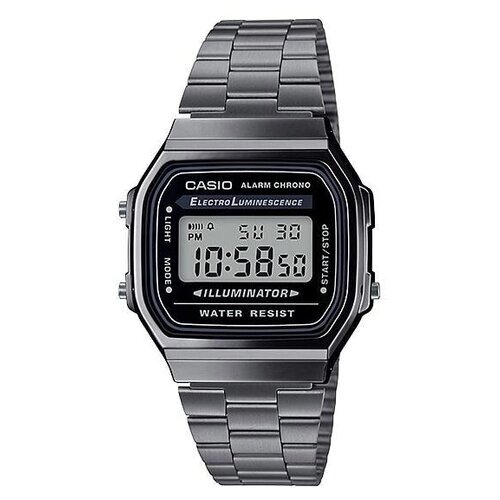 Наручные часы CASIO A168WGG-1A, серый, серебряный