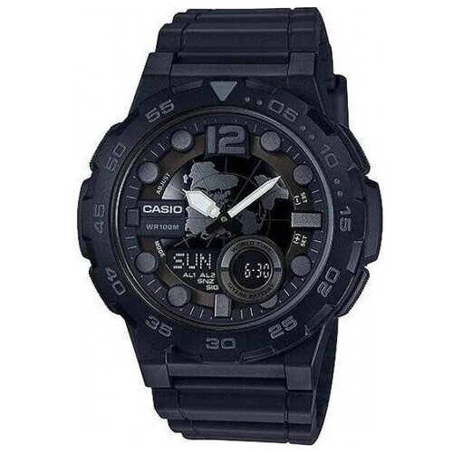 Наручные часы CASIO Casio AEQ-100W-1B, черный, синий