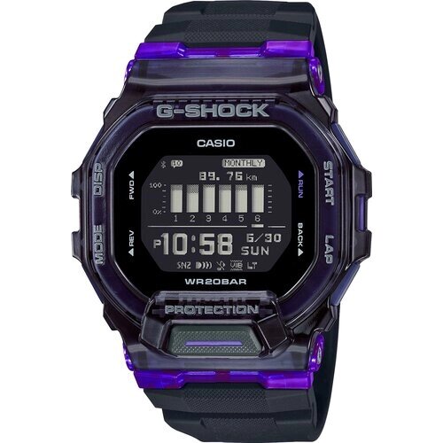 Наручные часы CASIO Casio G-Shock GBD-200SM-1A6, черный, фиолетовый