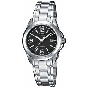 Наручные часы CASIO Часы японские наручные женские кварцевые на браслете Casio LTP-1215PA-1A, серебряный
