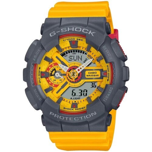 Наручные часы CASIO Часы женские Casio G-Shock GMA-S110Y-9A, серый, желтый