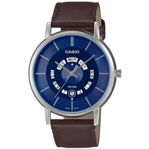 Наручные часы CASIO Collection Часы мужские Casio MTP-B135L-2A, синий, коричневый