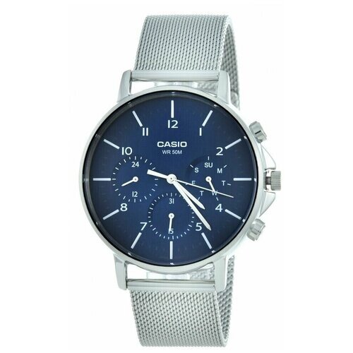 Наручные часы CASIO Collection MTP-E321M-2A, синий, серебряный