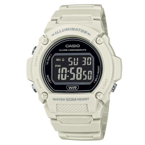 Наручные часы CASIO Collection W-219HC-8B, белый, серый