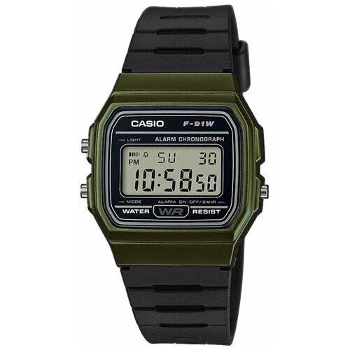 Наручные часы CASIO F-91WM-3A, серый, зеленый