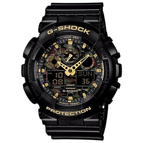Наручные часы CASIO G-Shock GA-100CF-1A9, черный, зеленый
