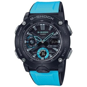 Наручные часы CASIO G-Shock GA-2000-1A2, голубой, черный