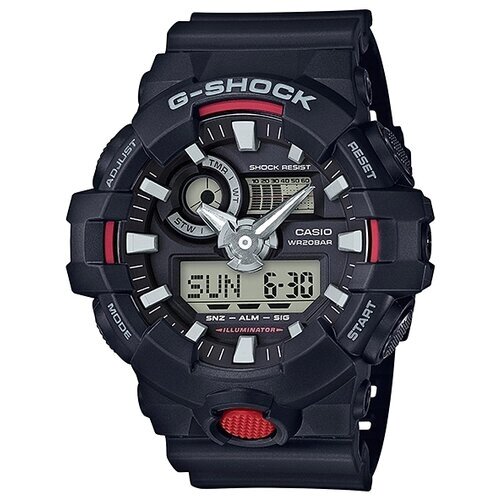 Наручные часы CASIO G-Shock GA-700-1A, черный, серый