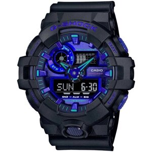 Наручные часы CASIO G-Shock Противоударные японские мужские часы Casio G Shock GA-700VB-1A с хронографом с гарантией, синий