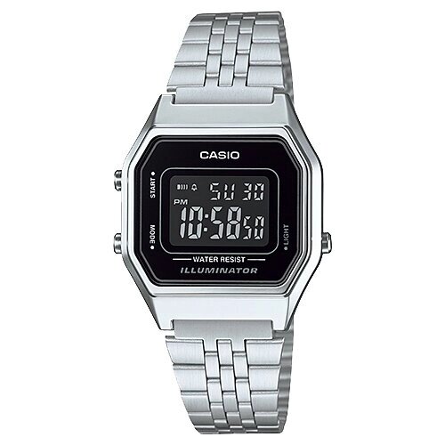 Наручные часы CASIO LA-680WA-1B, серый, черный