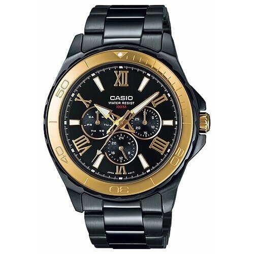Наручные часы CASIO MTD-1075BK-1A9, золотой, черный