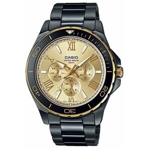 Наручные часы CASIO MTD-1075BK-9A, золотой, черный