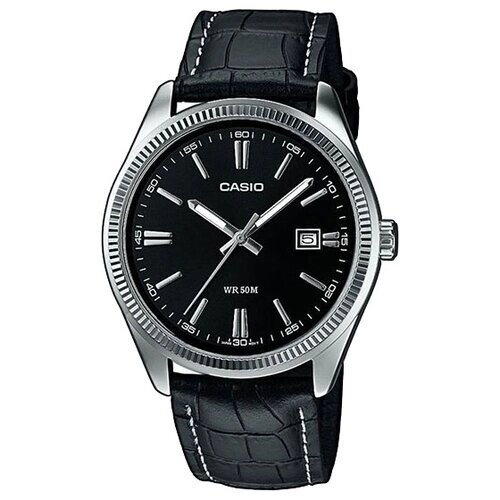 Наручные часы CASIO MTP-1302PL-1A, черный, серебряный