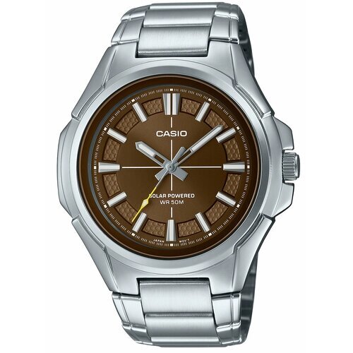 Наручные часы CASIO MTP-RS100D-5A, серебряный, коричневый