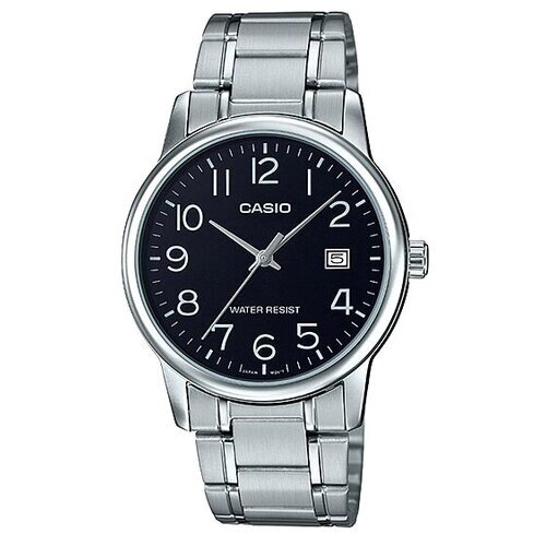Наручные часы CASIO MTP-V002D-1B, черный, серебряный