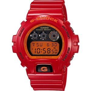 Наручные часы CASIO Наручные часы CASIO G-Shock DW-6900CB-4D водонепроницаемые, ударопрочные, таймер, секундомер, будильник, подсветка дисплея, оригинальные с гарантией, оранжевый, черный