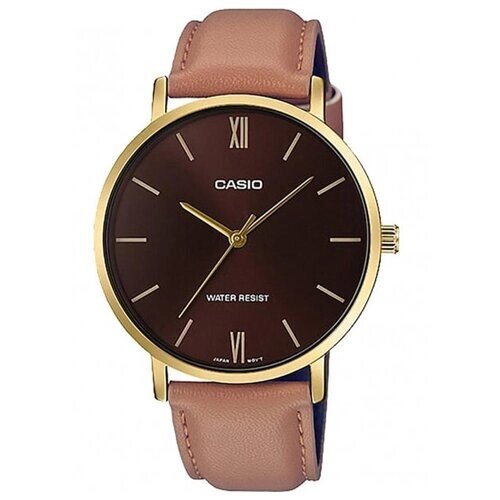 Наручные часы CASIO Наручные часы Casio MTP-VT01GL-5BUDF, коричневый, золотой