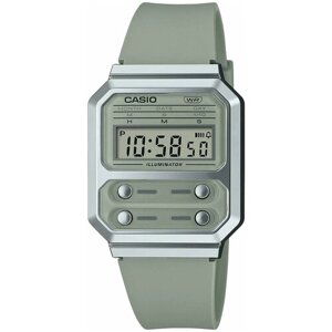 Наручные часы CASIO Наручные часы Casio Vintage A100WEF-8A, серебряный, зеленый