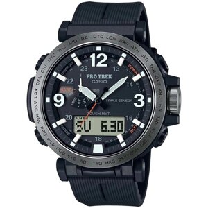 Наручные часы CASIO Pro Trek Японские наручные часы Casio Pro Trek PRW-6611Y-1ER с хронографом, черный, серый