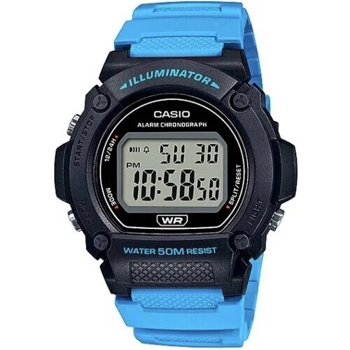 Наручные часы CASIO W-219H-2A2, голубой, мультиколор