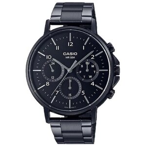 Наручные часы CASIO Японские часы Casio MTP-E321B-1A мужские, серебряный, черный