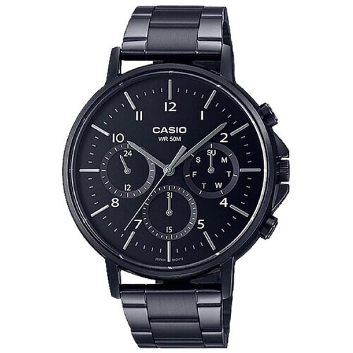 Наручные часы CASIO Японские часы Casio MTP-E321B-1A мужские, серебряный, черный