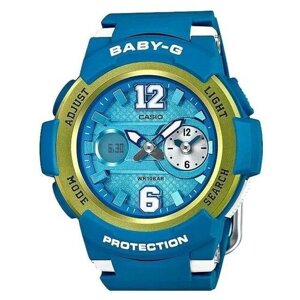 Наручные часы CASIO Японские наручные часы Casio Baby-G BGA-210-2B, золотой, синий
