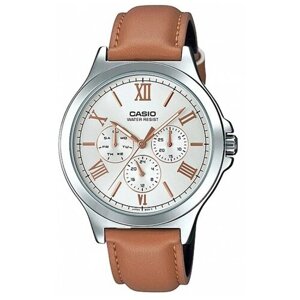 Наручные часы CASIO Японские наручные часы Casio Collection MTP-V300L-7A2, серебряный, коричневый