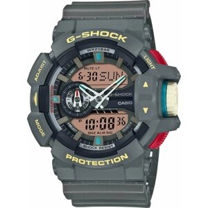 Наручные часы CASIO Японские наручные часы Casio G-SHOCK GA-400PC-8A с хронографом, черный, серый