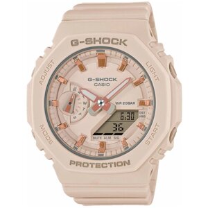 Наручные часы CASIO Японские наручные часы Casio G-SHOCK GMA-S2100-4AER с хронографом, бежевый