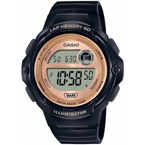 Наручные часы CASIO Женские наручные часы Casio Collection LWS-1200H-1A, золотой, черный