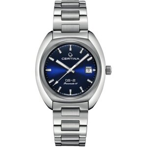 Наручные часы Certina Швейцарские мужские механические часы Certina Heritage DS-2 C024.407.11.041.01 с гарантией, серебряный, синий