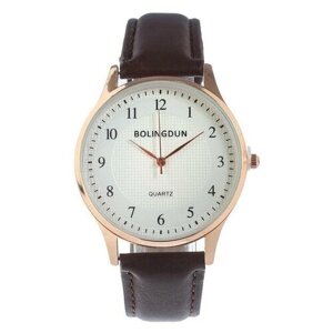Наручные часы Часы наручные "Bolingdun", d-4 см, ремешок экокожа, коричневый