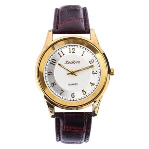 Наручные часы Часы наручные кварцевые мужские "Дант", ремешок экокожа, d-3 см, микс, коричневый