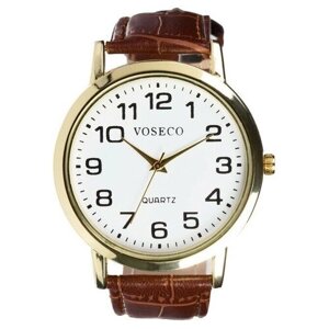 Наручные часы Часы наручные "Парраль", хром, d-4 см, коричневый
