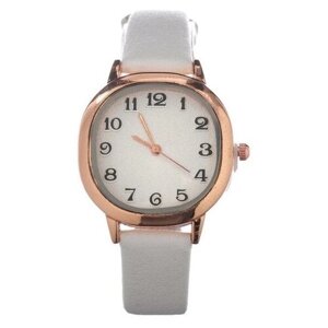 Наручные часы Часы наручные женские "Иса", d-3 см, экокожа, белые, белый