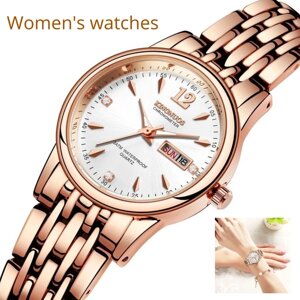 Наручные часы Часы женские наручные KINGNUOS кварцевые нержавеющая сталь /розовые/розовый