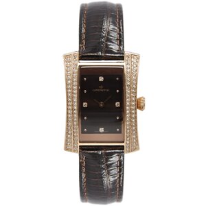 Наручные часы Continental Часы швейцарские наручные женские кварцевые на ремне Continental 8044-RG259BR, золотой, коричневый