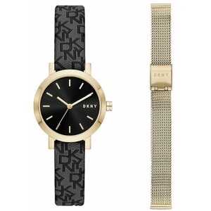 Наручные часы DKNY Набор женский + 1 браслет NY6616SET, черный, желтый