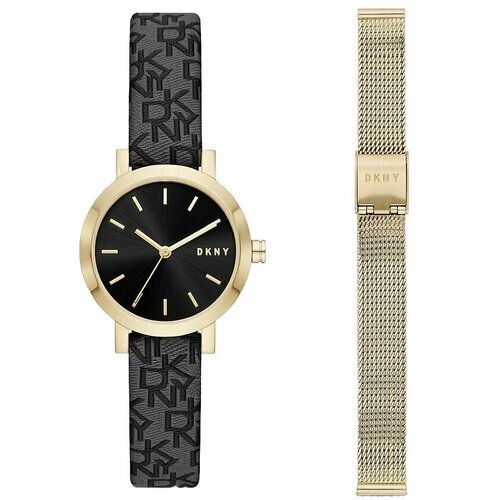 Наручные часы DKNY Набор женский + 1 браслет NY6616SET, черный, желтый