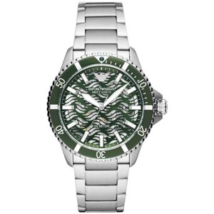 Наручные часы EMPORIO ARMANI Diver AR60061, серебряный, зеленый